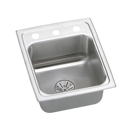 Elkay Lustertone Stainless Steel 13 X 16 X 6-1/2 Single Bowl Top Mount Ada Sink With Perfect Drain LRADQ131665PDMR2